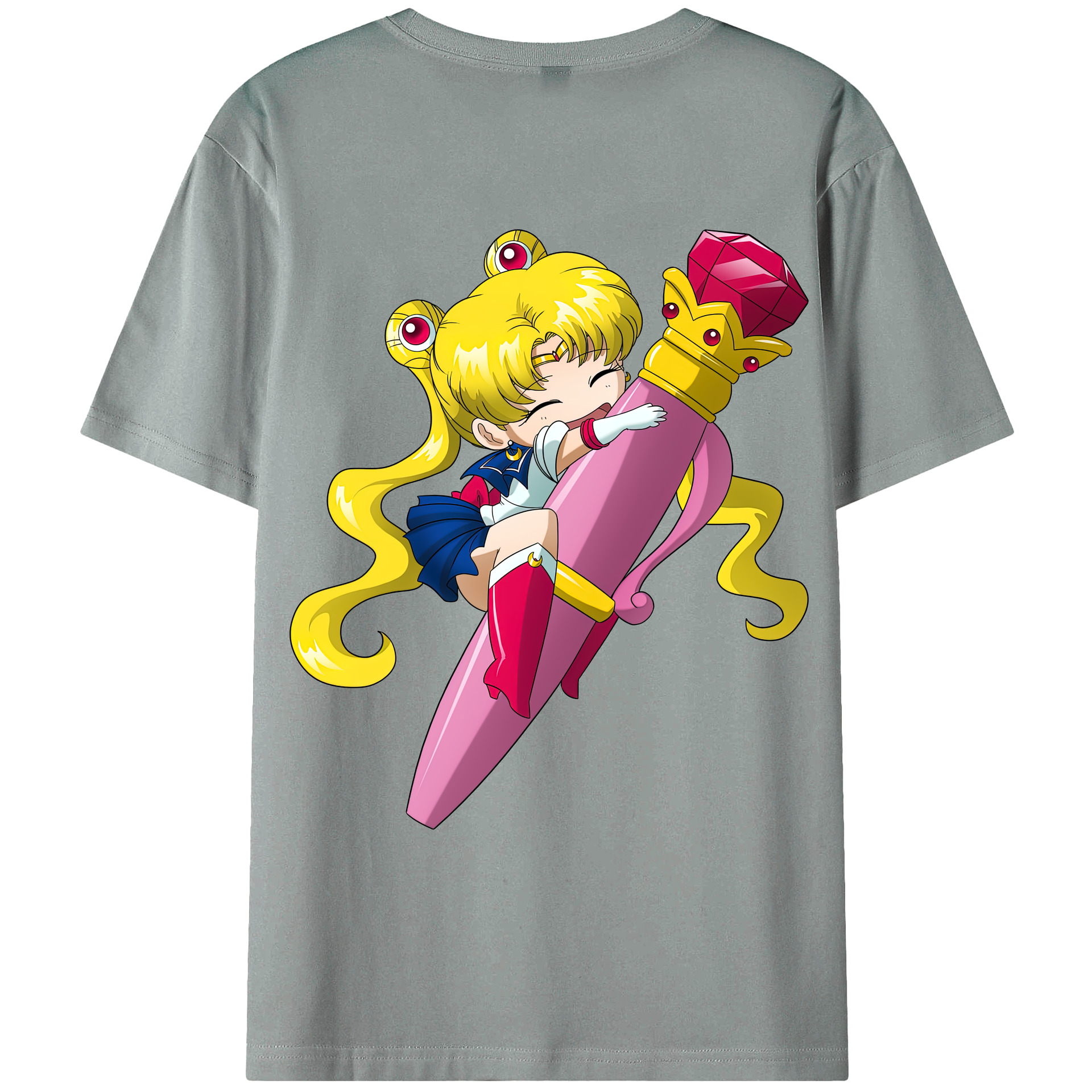 （画像用） 美少女戦士セーラームーン 月野 うさぎ つきの うさぎ Sailor Moon Tsukino Usagi 綿100％ メンズ半袖Tシャツ（バックプリント） 通気性